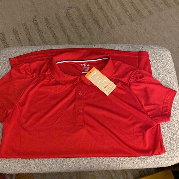 NWT French Toast Girls' Polo Shirt School Uniform Peter Pan Collar Red XXL‎ - Picture 5 of 5